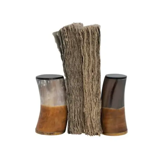 Hello Honey&reg; 5.25" Horn & Brass Bookends Set {5}