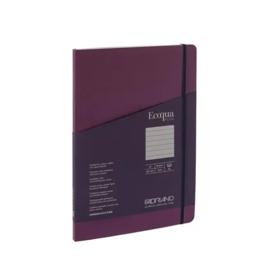 Fabriano® EcoQua Plus A4 Lined Stitch-Bound Notebook Wine {1}