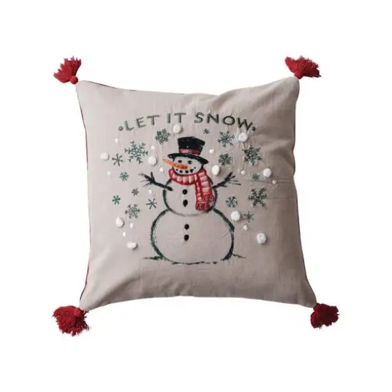 Hello Honey® 18" Let it Snow Square Cotton Printed Accent Pillow {1}