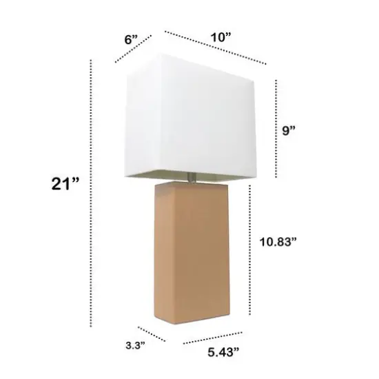 Lalia Home Lexington 21" Leather Home D&eacute;cor Table Lamp Beige {4}