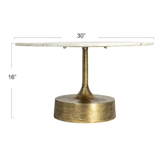 Hello Honey&reg; Gold Luxe Aluminum and Marble Coffee Table {7}