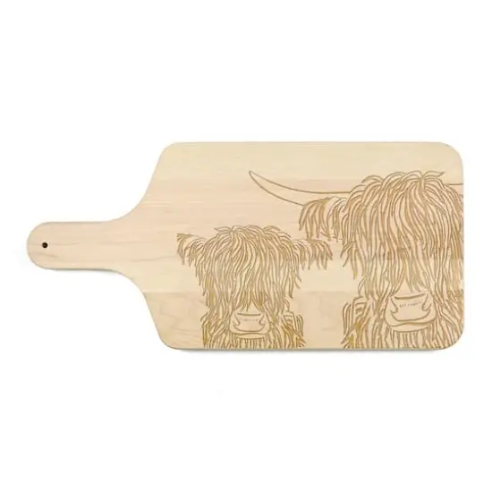 17" Wash Up Cow Sketch Maple Paddle Cutting Board {1}