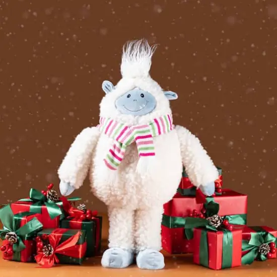 Glitzhome&reg; 22"H Christmas Fabric Standing Yeti {3}