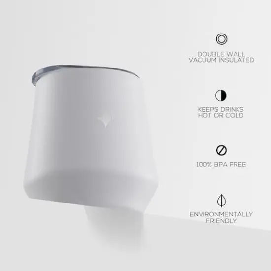 JoyJolt&reg; 12oz. Vacuum Insulated Stemless Wine Tumbler with Lid White {5}