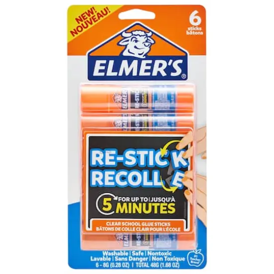 Elmer's&reg; Re-Stick Clear School Glue Sticks, 6ct. {1}