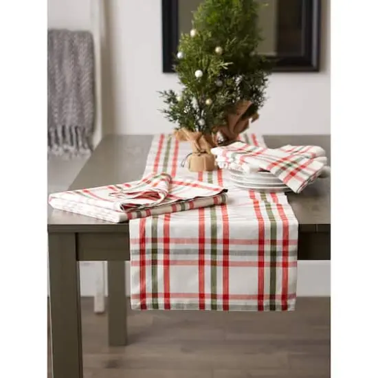 DII® 108" Jolly Tree Collection Nutcracker Plaid Table Runner {5}