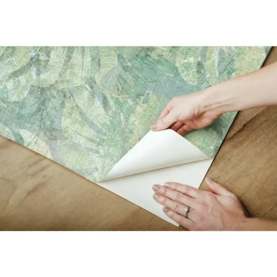 RoomMates Jungle Leaf Canopy Peel & Stick Wallpaper Green/Blue {10}