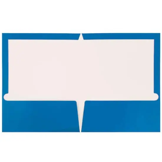 JAM Paper Laminated 2-Pocket Glossy Folders, 6ct. Blue {4}