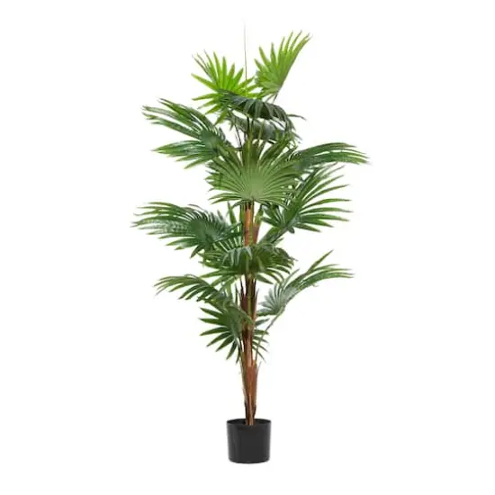 Fountain Palm Tree, Artificial Decorative Foliage For Indoors, 65", Green {3}