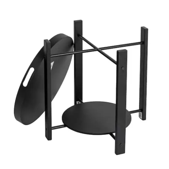 Hello Honey&reg; Black Chic Fir Wood & Metal Tray Table {3}