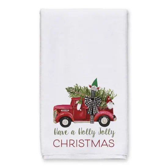 White Holly Jolly Christmas Tea Towel Set {3}