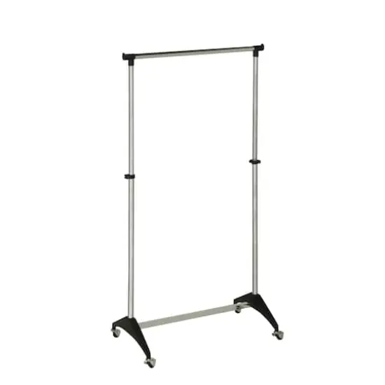 Honey Can Do Black Modern Adjustable Rolling Garment Rack {3}