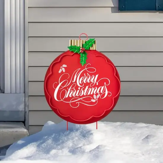 Glitzhome&reg; 24" Metal Ornament Yard Stake {3}