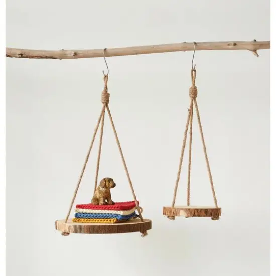 Hello Honey&reg; 16" Round Paulownia Hanging Wood Slice {4}