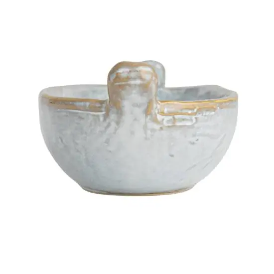 Hello Honey&reg; 13.25" Long White Stoneware Dish with Reactive Glaze {7}