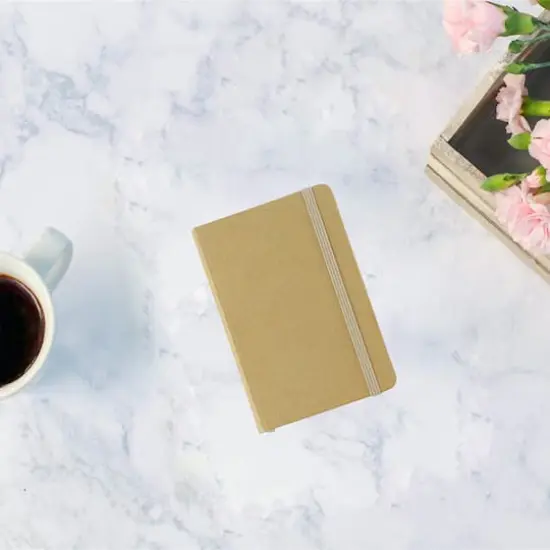 JAM Paper Small Hardcover Notebook with Elastic Band Brown Kraft {6}