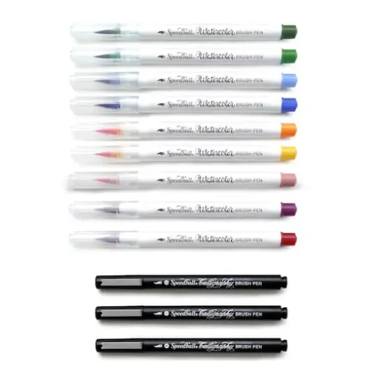 Speedball&reg; Hand-Lettering Calligraphy & Watercolor Brush Marker Set {3}