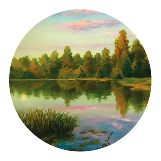 7" Lake & Cabin Round Canvas Painting Kit by Craft Smart&reg; {3}