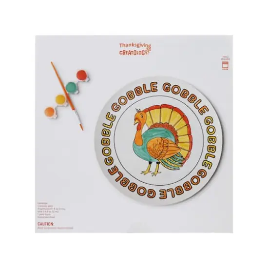 Gobble Turkey Paint Your Own Ceramic Plate Craft Kit by Creatology&trade; {5}