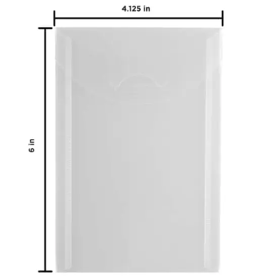 JAM Paper 4.125" x 6" Clear Plastic Tuck Flap Closure Envelopes, 12ct. {4}
