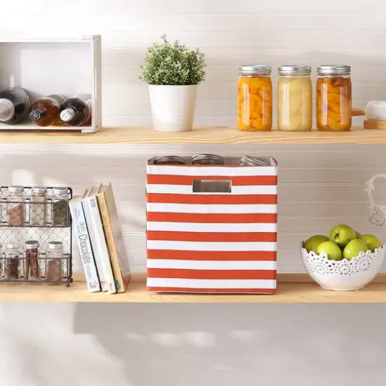 DII&reg; Striped Square Storage Cube Spice {6}