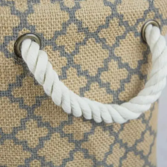 DII&reg; Large Lattice Rectangle Burlap Bin Teal {4}