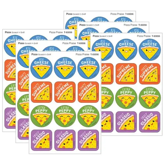 TREND Enterprises&reg; Pizza Praise, Pizza Scent Scratch 'n Sniff Stinky Stickers&reg;, 48 Per Pack, 6 Packs {1}