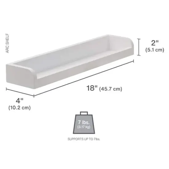 Melannco White MDF 18" Shelf, 2ct. {6}