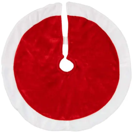 18" Red & White Velveteen Mini Tree Skirt {4}
