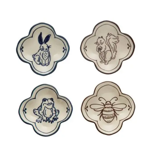 Hello Honey&reg; 4.25" Painted Fauna Stoneware Dish Set {1}