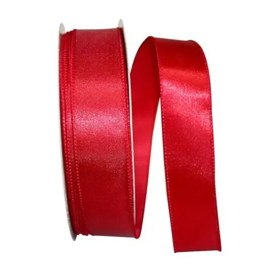 JAM Paper 1.5" x 50yd. Satin Value Wired Ribbon Moss {2}