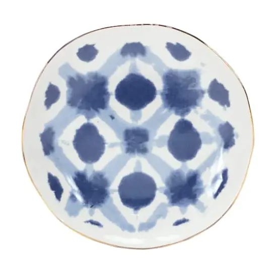 7" Coastal Tie-Dye Design Ceramic Plate Set {3}