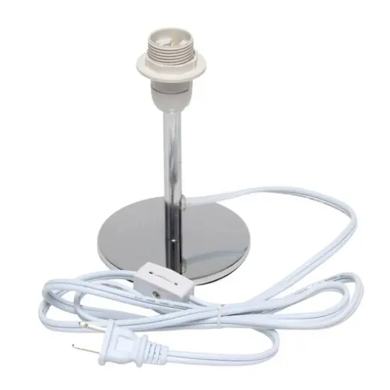 Simple Designs™ 12.5" Mini Chrome Table Lamp with Angled Fabric Shade Gray {9}