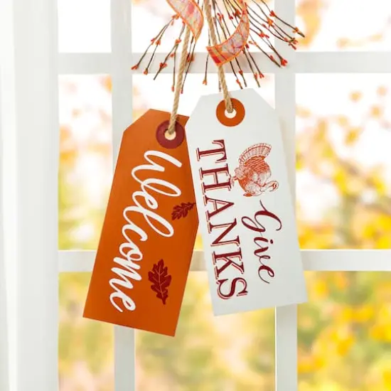Glitzhome® 24" Thanksgiving Wooden "Give Thanks" Door Hanger {6}