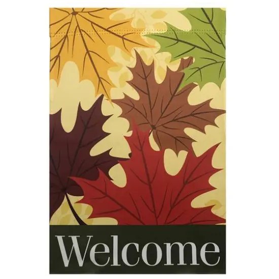 28" x 40" Red & Yellow Fall Leaves Welcome Outdoor House Flag {3}