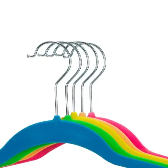 Simplify Slim Velvet Suit Hangers, 25ct. Neon {5}