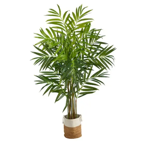8ft. King Palm Artificial Tree with 12 Bendable Branches in Handmade Natural Jute and Cotton Planter {1}