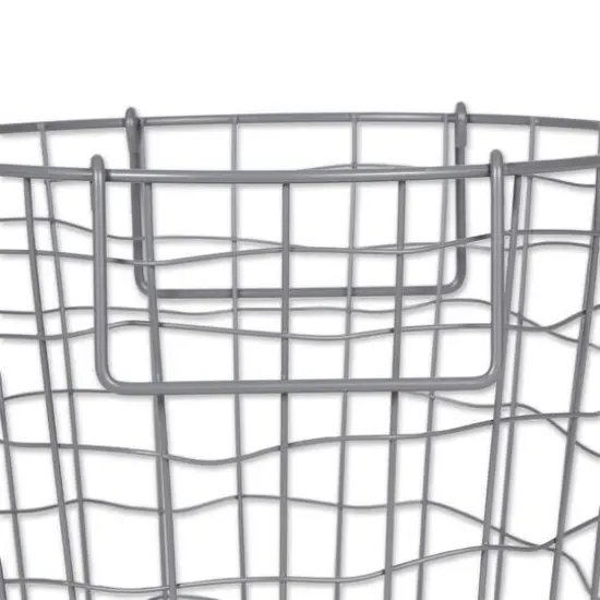 DII&reg; Small Cool Gray Round Metal Basket {5}