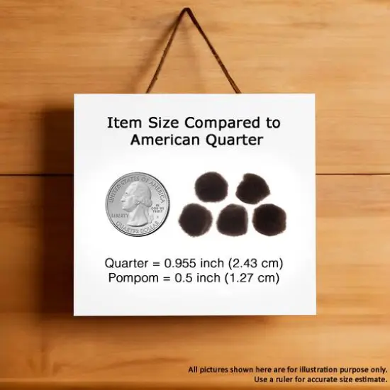 John Bead 1/2" Pom Poms, 100ct. Brown {3}