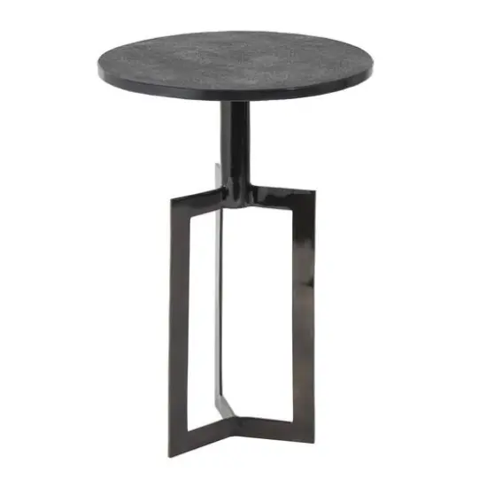 Black Aluminum Metal Tripod Accent Table Set {12}