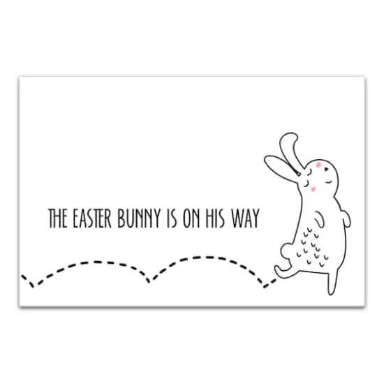Bunny On The Way Canvas Wall Art {1}