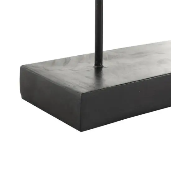 13" Gold Geometric Sculpture with Black Rectangular Base {6}