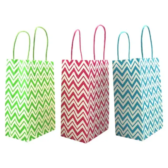 5.25" x 8.5" Bright Chevron Bag Value Pack By Celebrate It&trade; {1}
