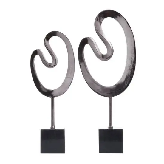 CosmoLiving by Cosmopolitan Black Marble Contemporary Sculpture, 24" x 21" {6}
