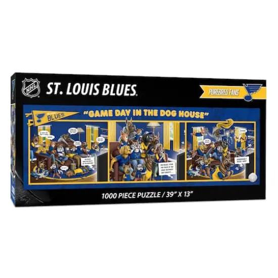 NHL Game Day in the Dog House 1,000 Piece Puzzle StLouis Blues {1}