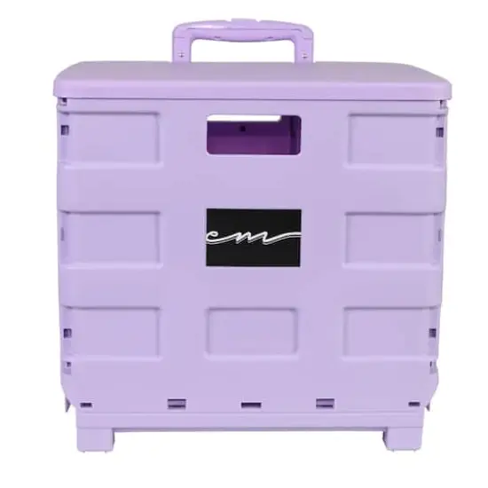 Everything Mary Collapsible Rolling Cart with Lid Purple {7}
