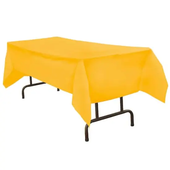 JAM Paper 108" Rectangular Plastic Table Cover Yellow {3}