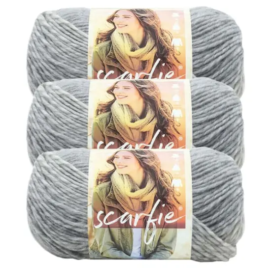 3 Pack Lion Brand&reg; Scarfie&reg; Yarn Cream/Silver {1}