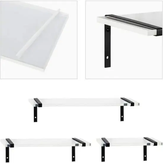 NEX&trade; White Wall Mounted Floating Shelf Set {4}