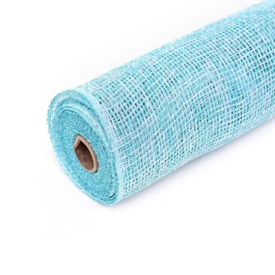 10" x 19ft. Light Blue & White Window Poly Burlap Mesh by Celebrate It™ {4}